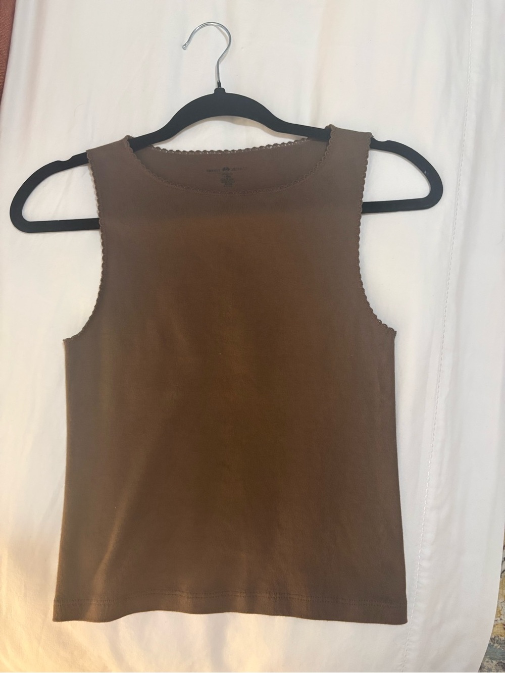 Brandy Melville Lace Trim Tank Top - Brown